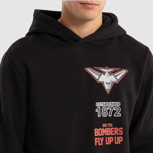 Essendon Bombers AFL Spine Hoodie Jet Black