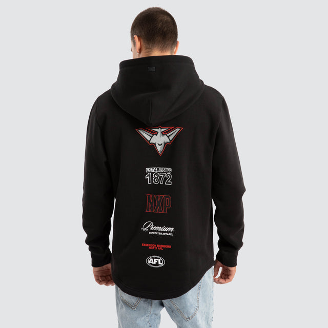 Essendon Bombers AFL Spine Hoodie Jet Black