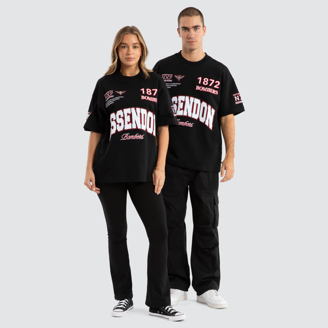 Essendon Bombers AFL Academy Tee Jet Black