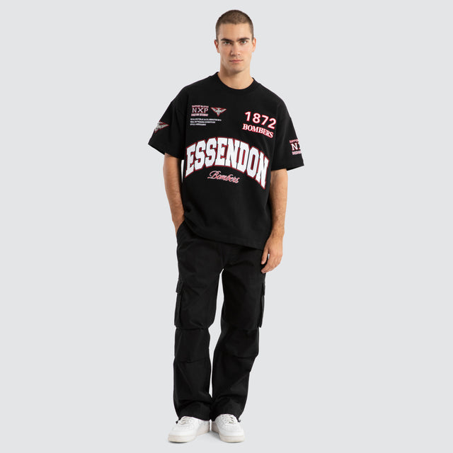 Essendon Bombers AFL Academy Tee Jet Black