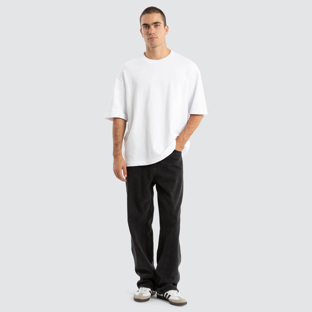 Estevan Oversized Loopback Tee Optical White