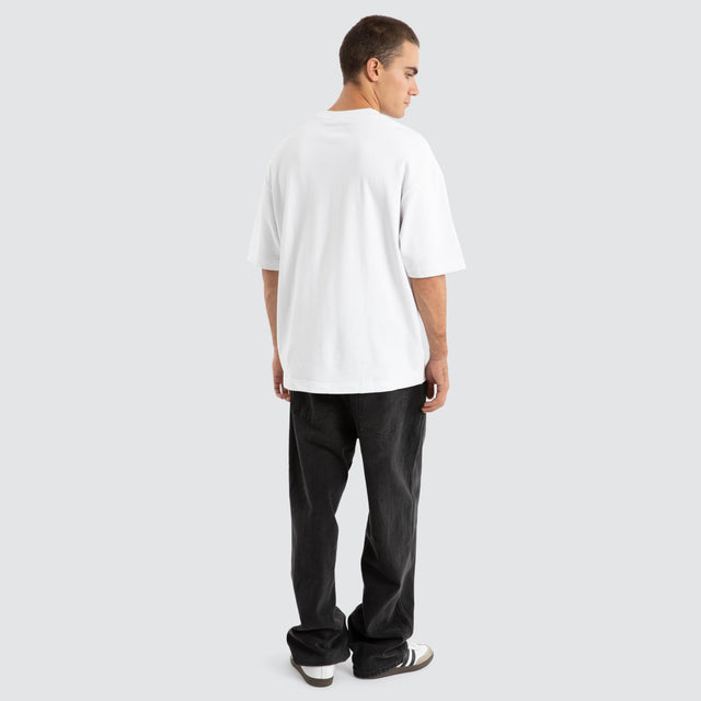 Estevan Oversized Loopback Tee Optical White