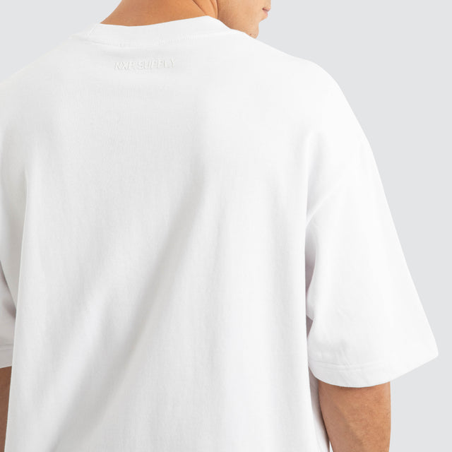 Estevan Oversized Loopback Tee Optical White