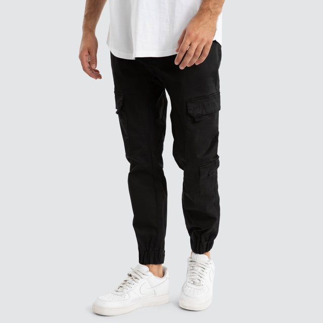 F100 Cargo Jogger Black