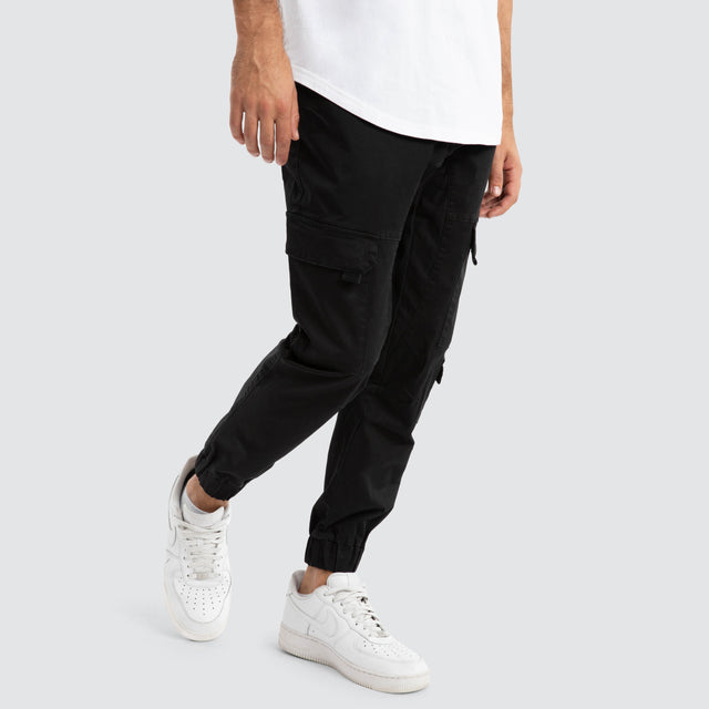 F100 Cargo Jogger Black