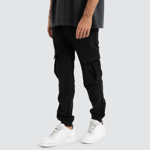 F150 Slim Nylon Cargo Jogger Black