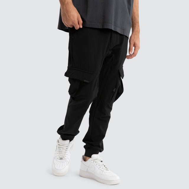 F150 Slim Nylon Cargo Jogger Black