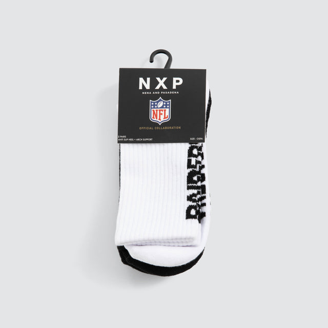 Las Vegas Raiders 2 Pack Socks Jet Black/White