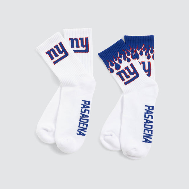 New York Giants 2 Pack Socks White/Dark Blue