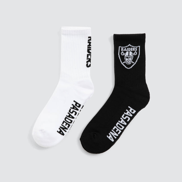 Las Vegas Raiders 2 Pack Socks Jet Black/White
