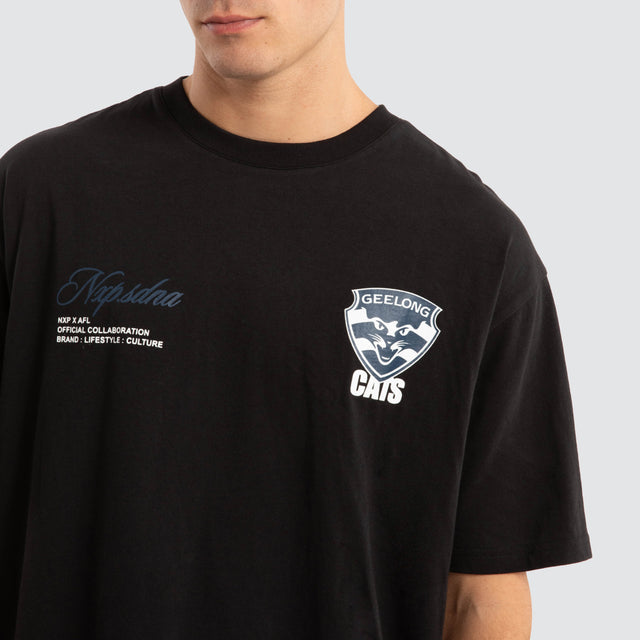 Geelong Cats AFL Season Tee Jet Black