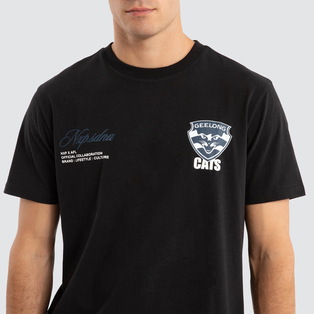 Geelong Cats AFL Prime Tee Jet Black