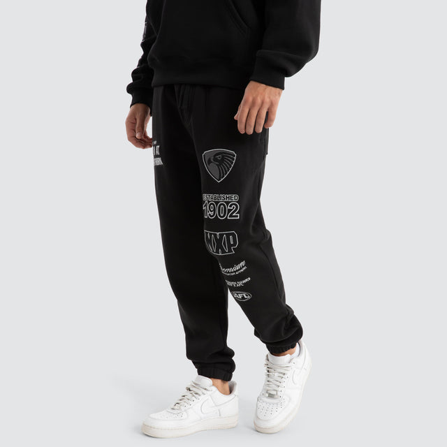 Hawthorn Hawks AFL Mono Trackpants Jet Black