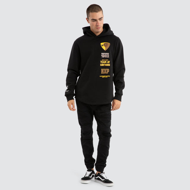 Hawthorn Hawks AFL Spine Hoodie Jet Black