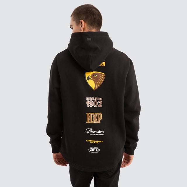 Hawthorn Hawks AFL Spine Hoodie Jet Black