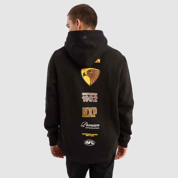 Hawthorn Hawks AFL Spine Hoodie in Black | NXP