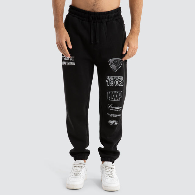 Hawthorn Hawks AFL Mono Trackpants Jet Black