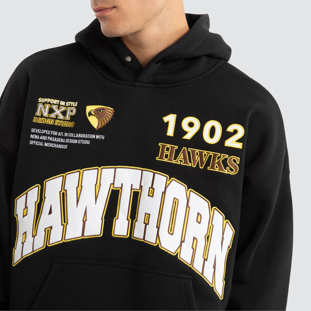 Hawthorn Hawks AFL Academy Hoodie Jet Black