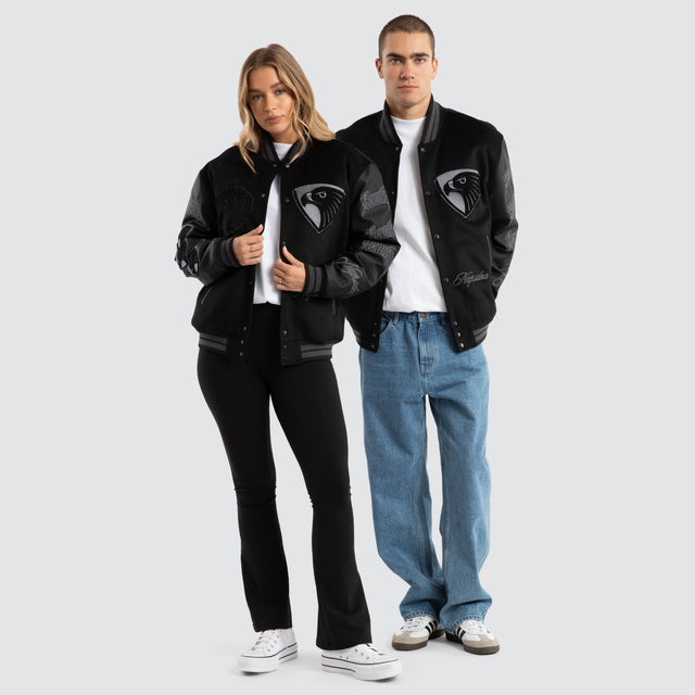 Hawthorn Hawks AFL Ace Varsity Jacket Jet Black