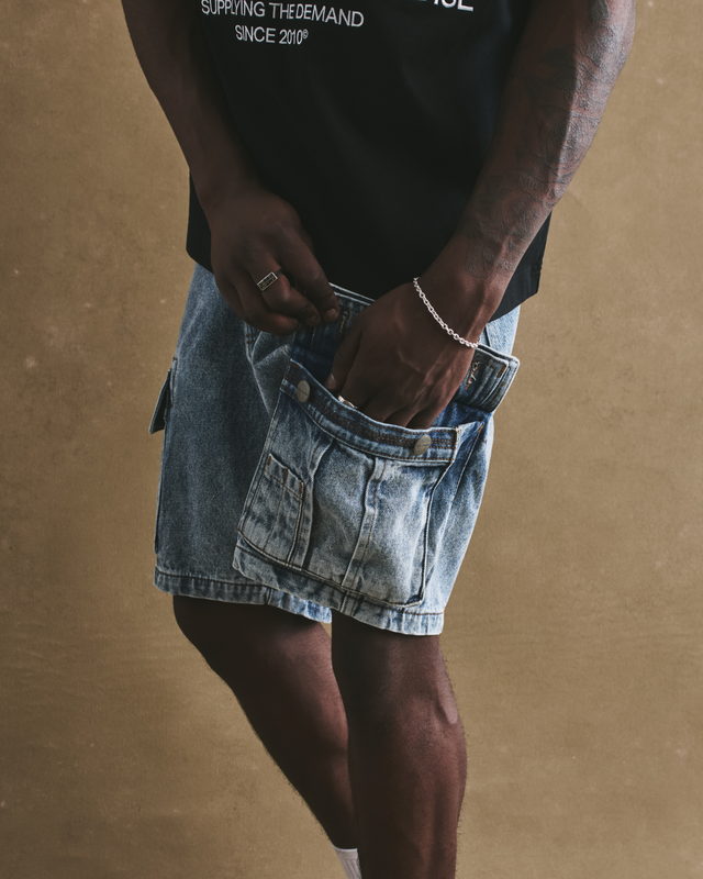 Colby Denim Cargo Shorts