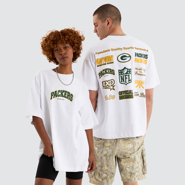 Green Bay Packers NFL Logo Raptor Tee White