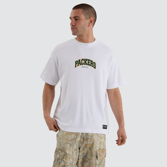 Green Bay Packers NFL Logo Raptor Tee White