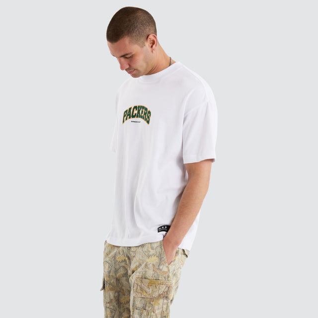 Green Bay Packers NFL Logo Raptor Tee White