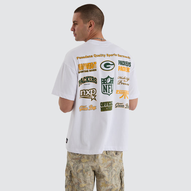 Green Bay Packers NFL Logo Raptor Tee White