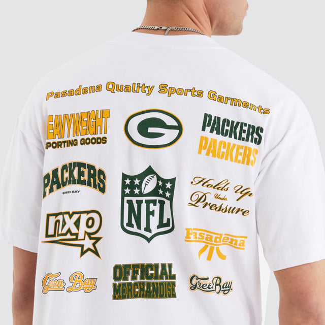 Green Bay Packers NFL Logo Raptor Tee White