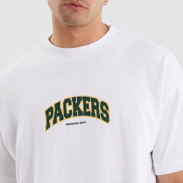 Green Bay Packers NFL Logo Raptor Tee White