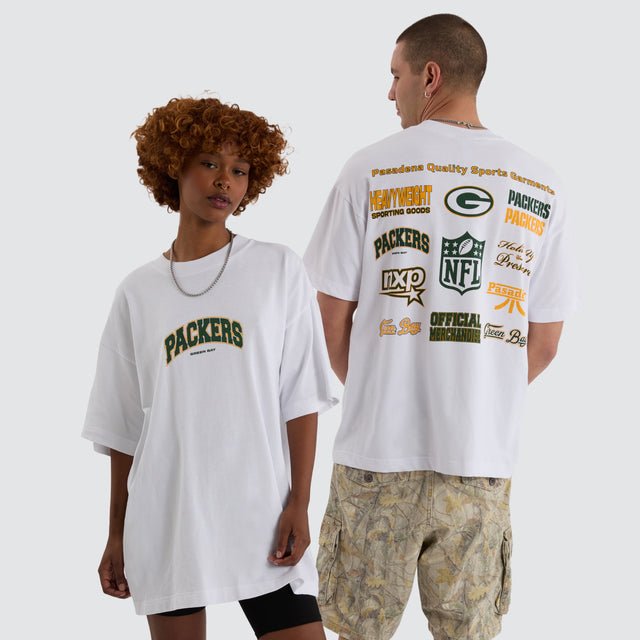 Green Bay Packers NFL Logo Raptor Tee White