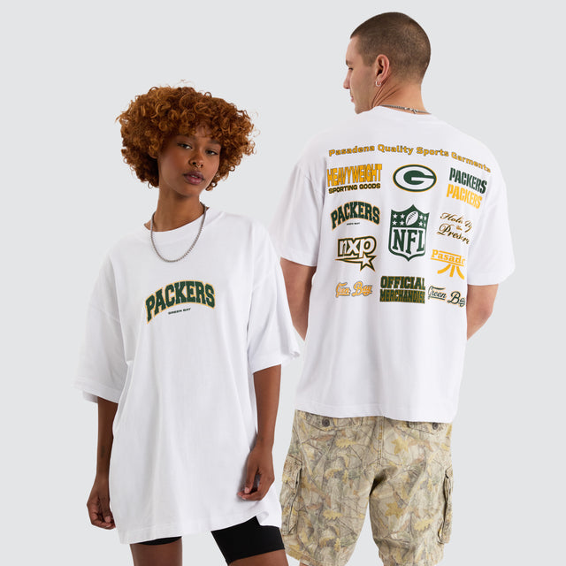 Green Bay Packers NFL Logo Raptor Tee White