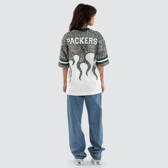 Green Bay Packers Flame Tee Camo/White