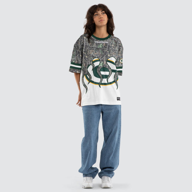 Green Bay Packers Flame Tee Camo/White
