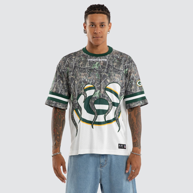 Green Bay Packers Flame Tee Camo/White