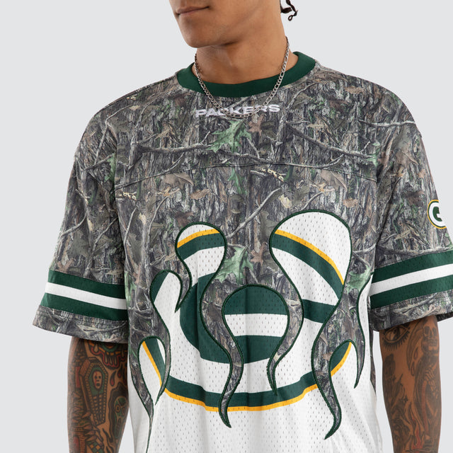 Green Bay Packers Flame Tee Camo/White