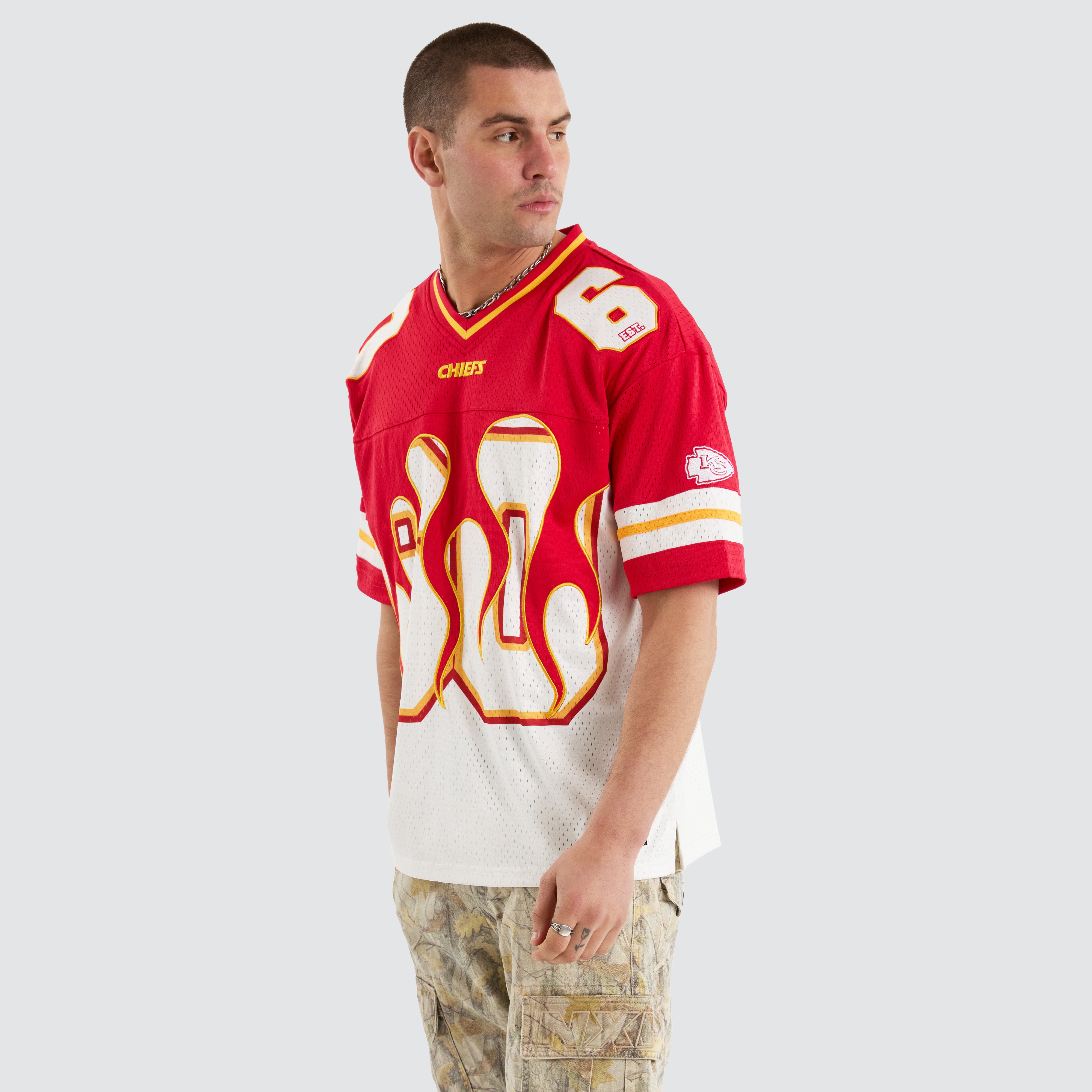 NXP x NFL Kansas City Chiefs Flame Tee in Red White Nena And Pasadena