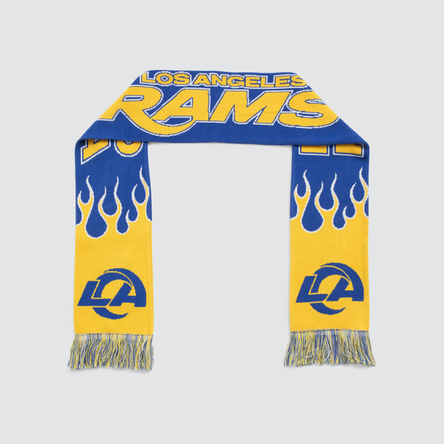 Model wears Rams Fringe Scarf Rams Royal Scarf in 0 - Image 2