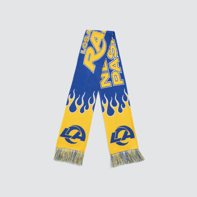 Model wears Rams Fringe Scarf Rams Royal Scarf in 0 - Image 1