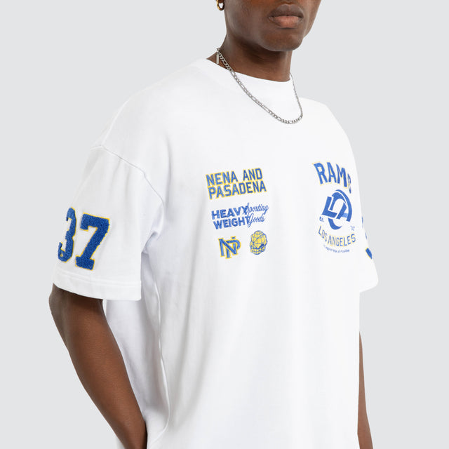 LA Rams Founded Loopback Tee Optical White