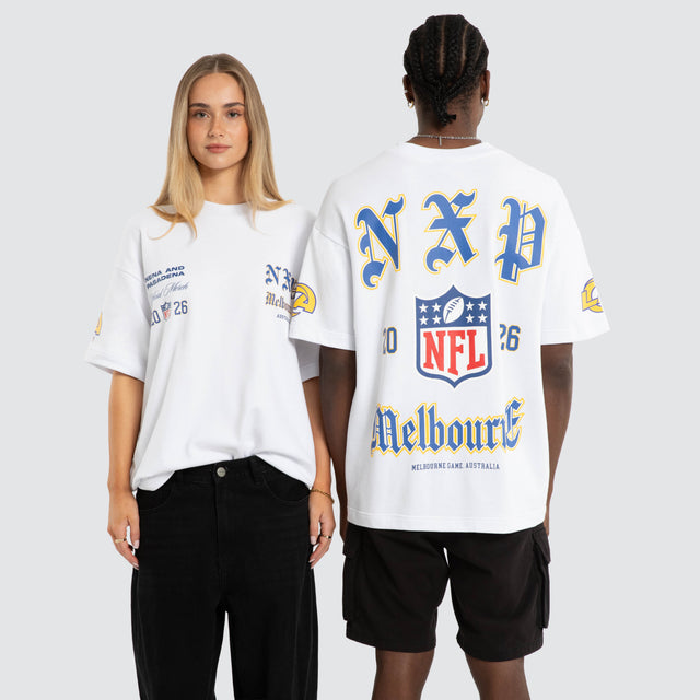 LA Rams Melbourne City Loopback Raptor Tee Optical White