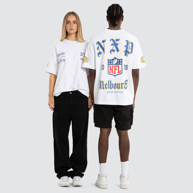 LA Rams Melbourne City Loopback Raptor Tee Optical White