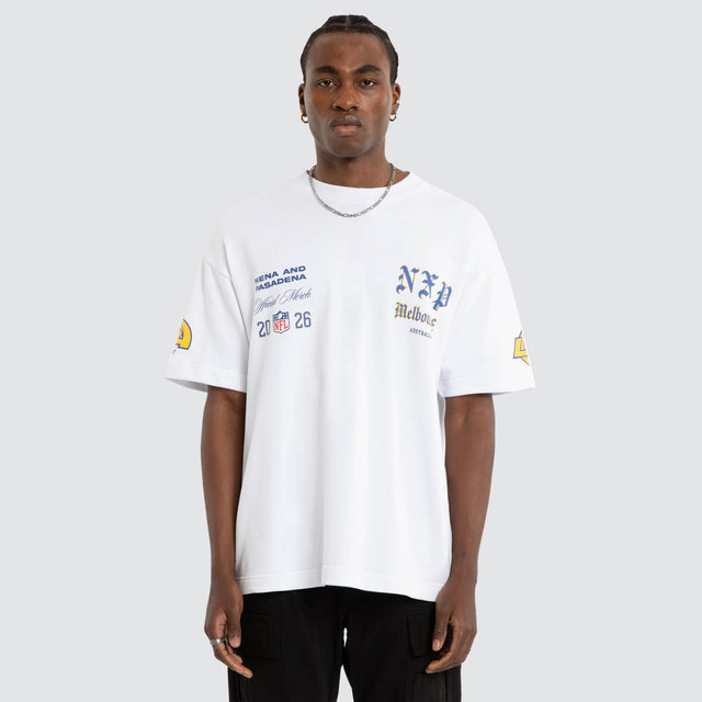 LA Rams Melbourne City Loopback Raptor Tee Optical White