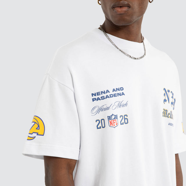 LA Rams Melbourne City Loopback Raptor Tee Optical White