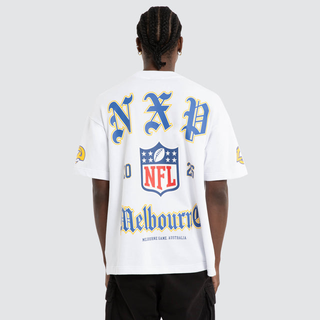 LA Rams Melbourne City Loopback Raptor Tee Optical White