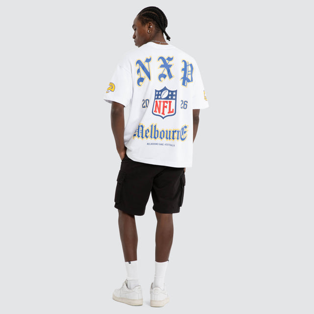 LA Rams Melbourne City Loopback Raptor Tee Optical White