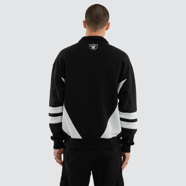Model wears Las Vegas Raiders Panel Pullover Jet Black/Silver Jumpers Black – image 3