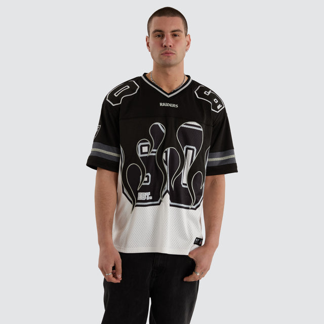 Las Vegas Raiders NFL Flame Jersey Tee Black/White