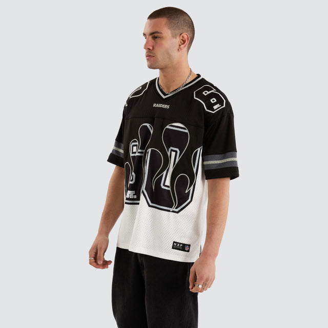 Las Vegas Raiders NFL Flame Jersey Tee Black/White