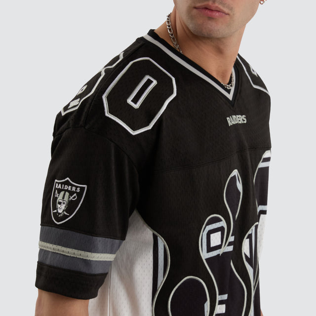 Las Vegas Raiders NFL Flame Jersey Tee Black/White